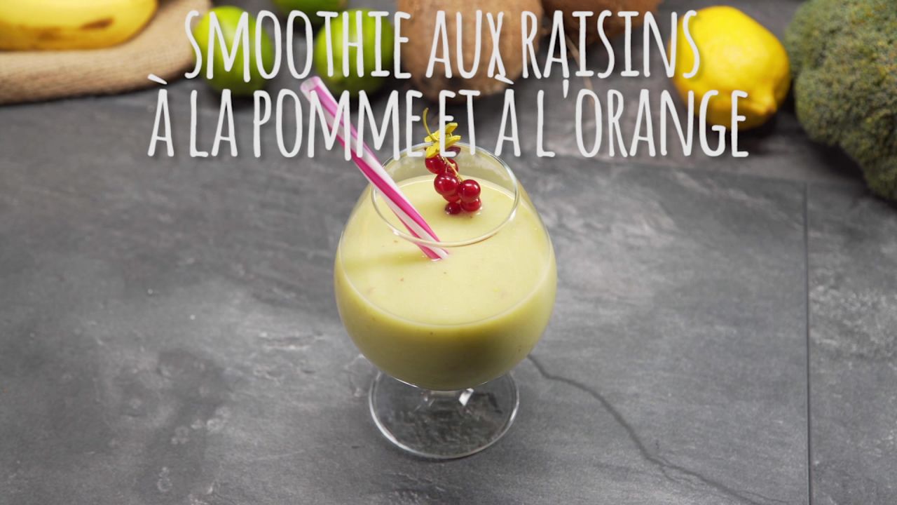 Smoothie aux raisins, à la pomme et à l'orange