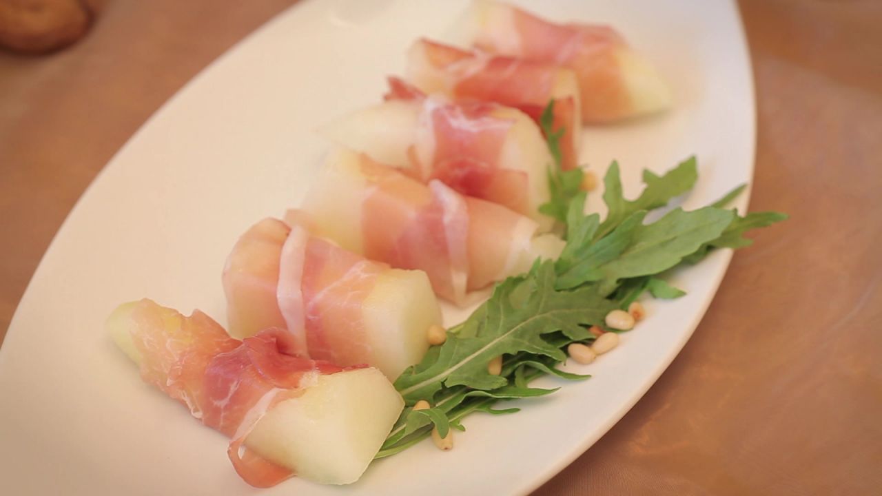 Ham with melon