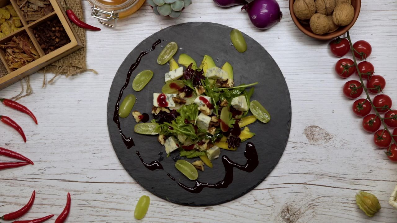 Cheesy and fruity salad