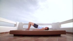 Shoulder bridge and Knee swing