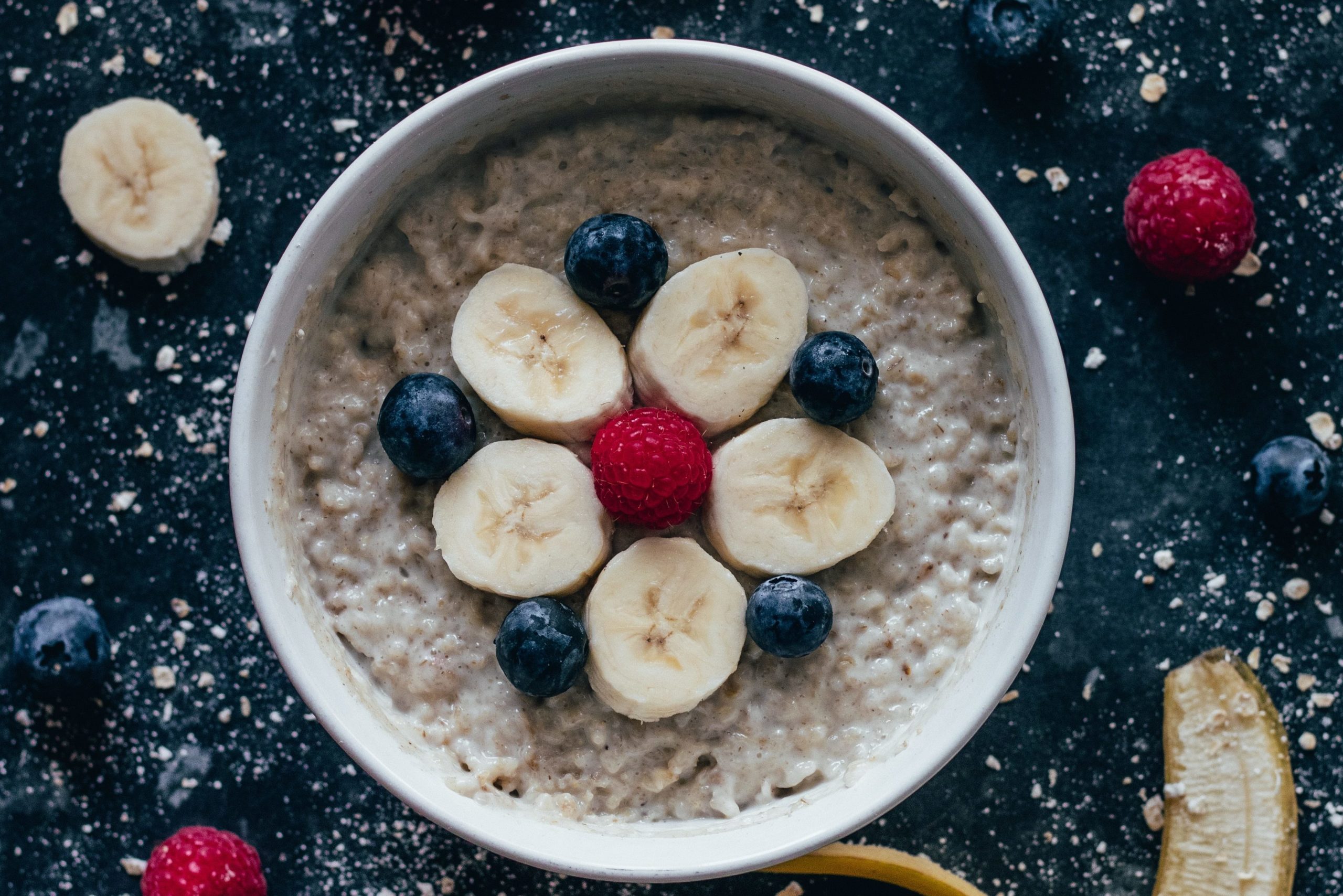 Porridge fruits rouges-banane