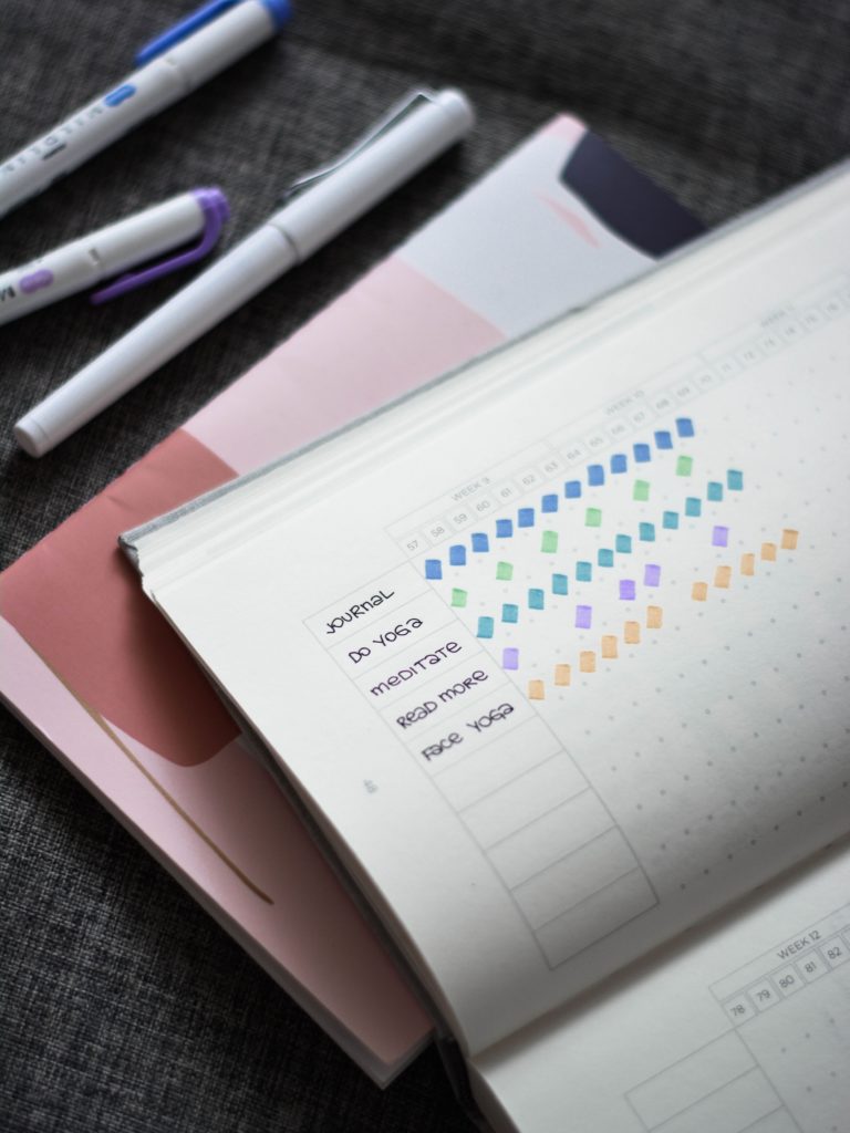 Routine écrite dans un bullet journal