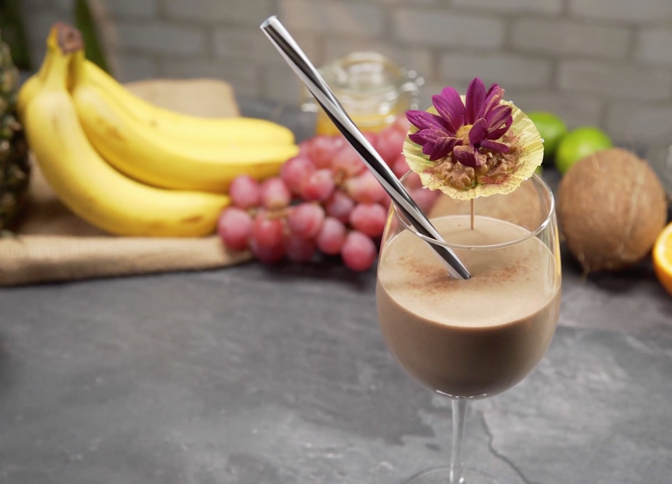 Smoothie au chocolat et aux noix