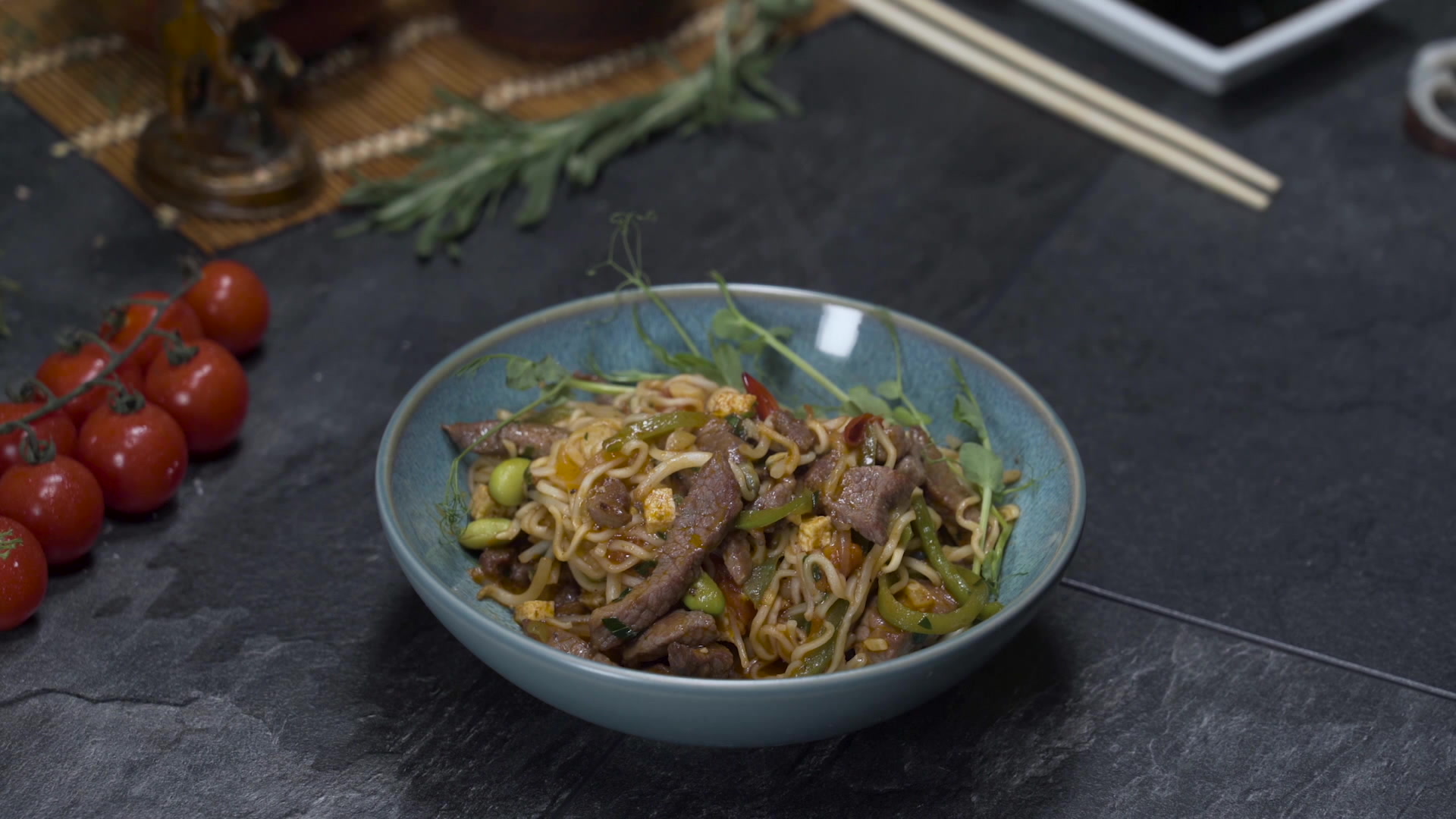 Lamb stew with egg noodles