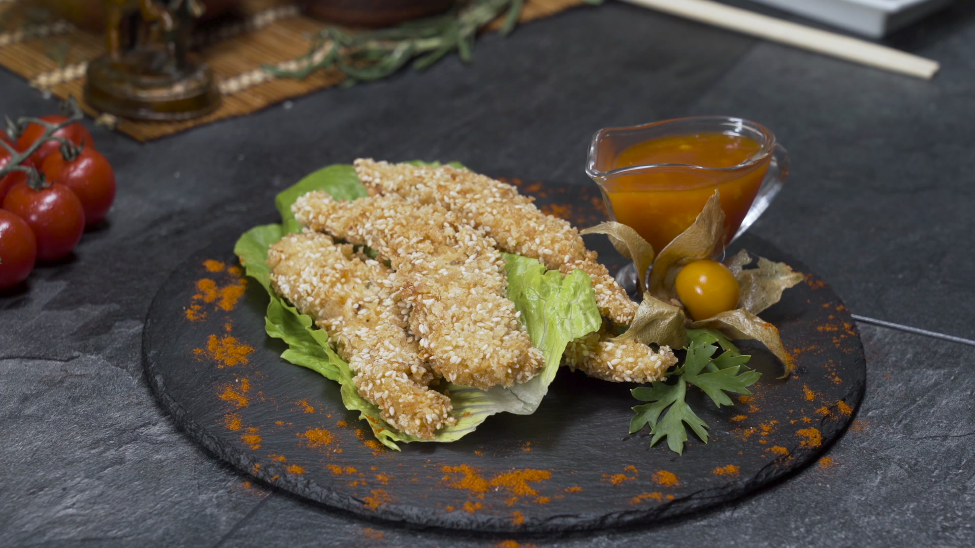 Poulet en croûte de sésame