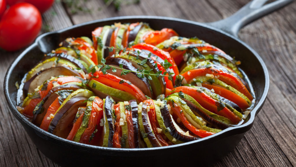 Présentation originale d'une ratatouille