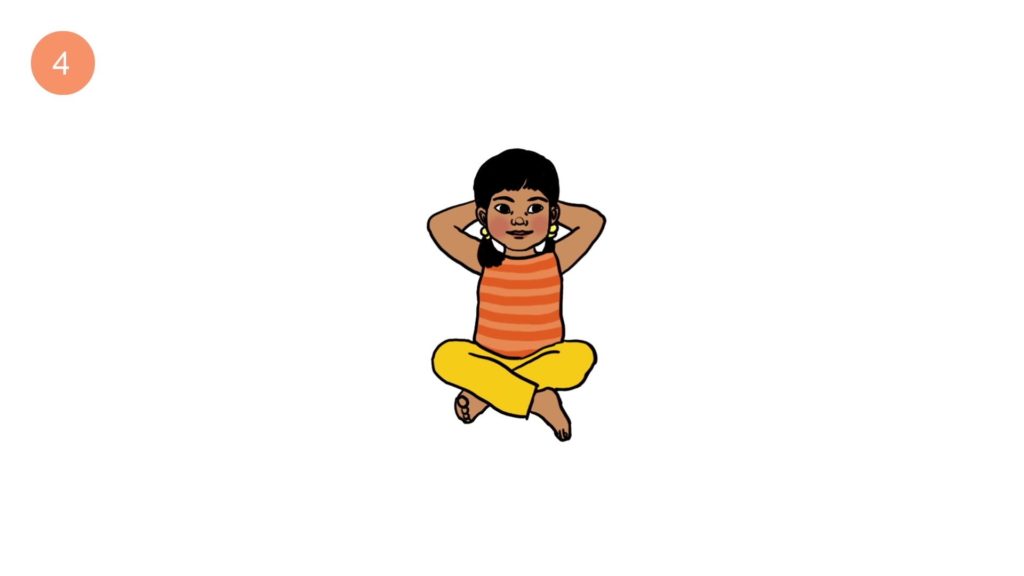 Position de yoga pour les enfants : l'abeille