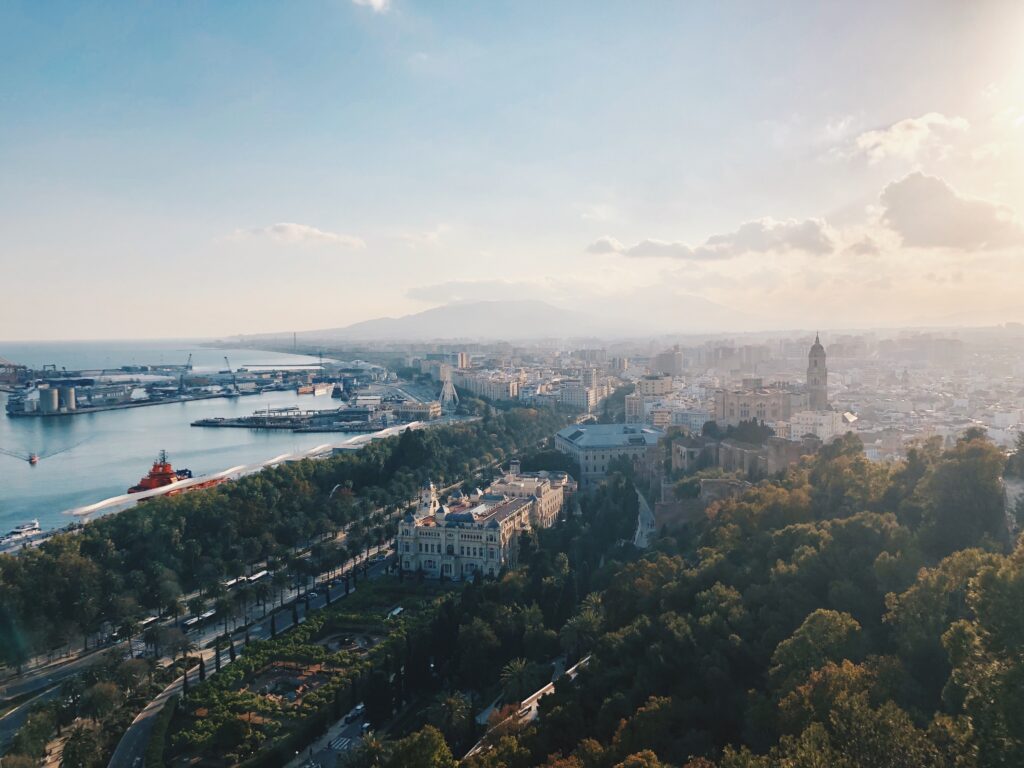 Vue de Malaga de l'Alcazaba