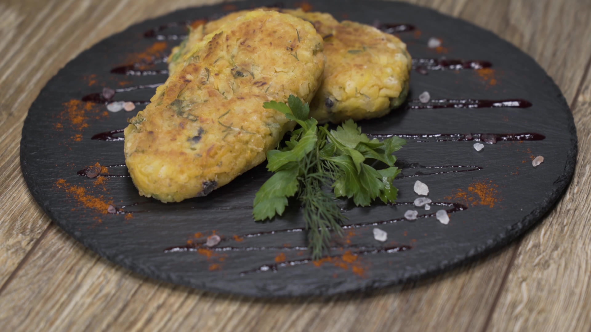 Lentil cutlets with vegetables and herbs