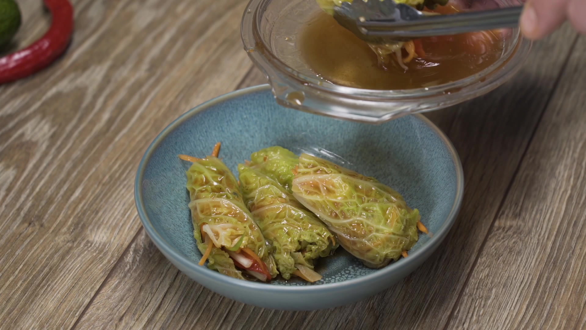 Rouleaux de chou farcis pour l'apéro