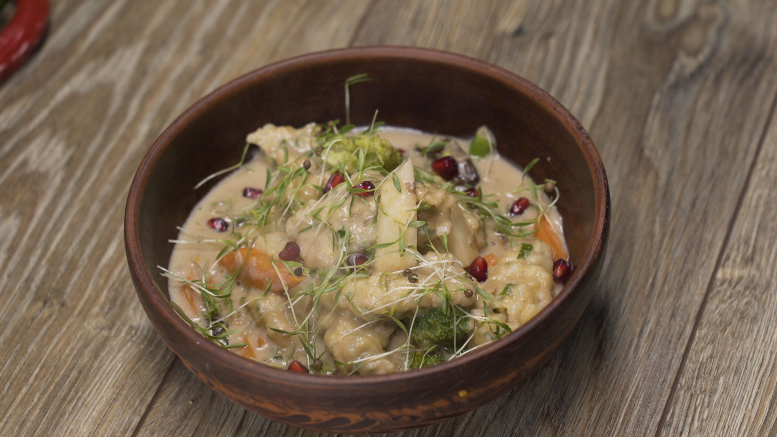 Rice dumplings in mushroom sauce
